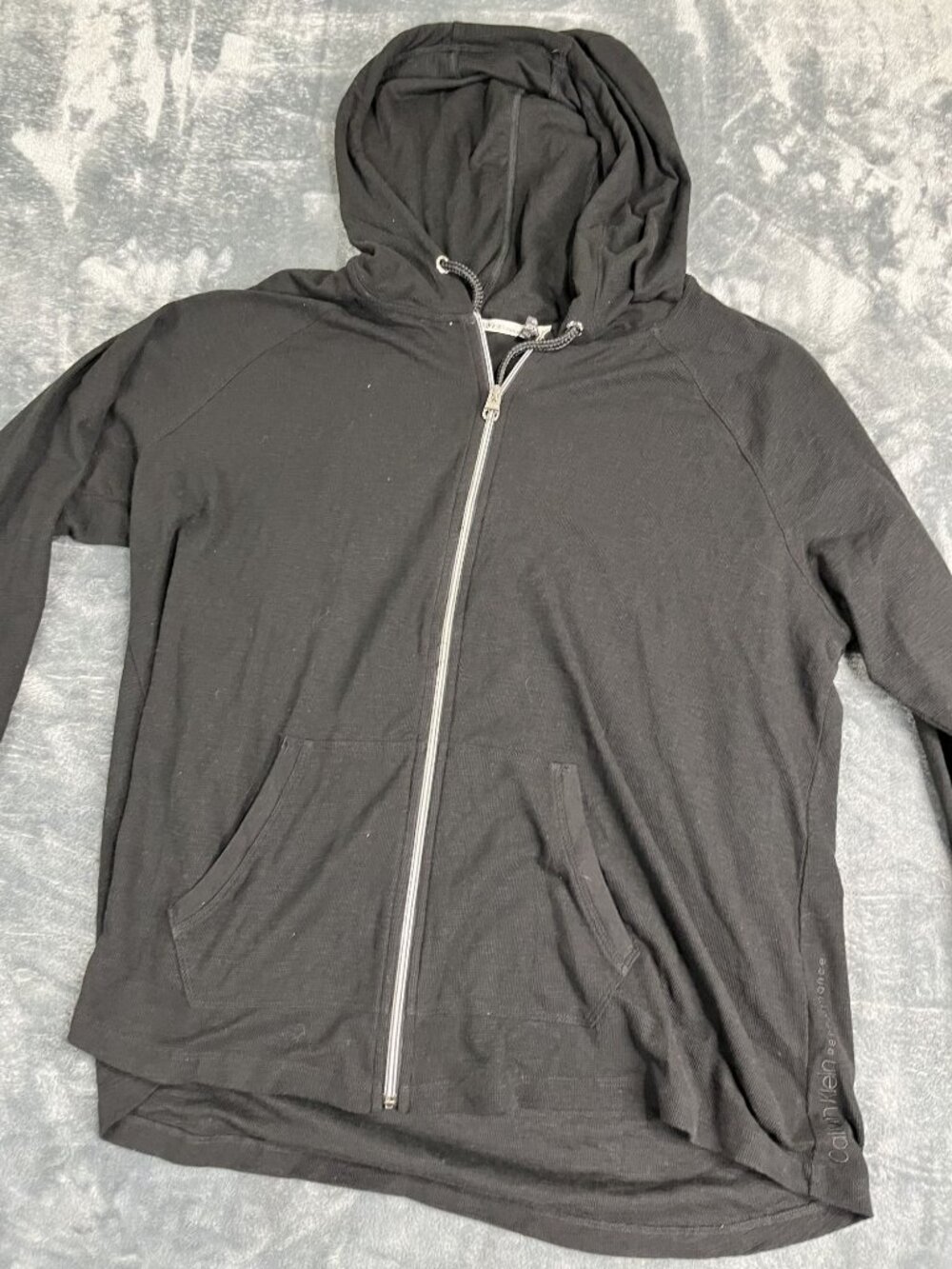 Calvin Klein Performance Womens Black Hooded Full-Zip Jacket 2X